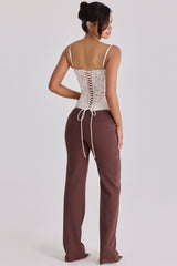 Chiara Espresso Brown Straight Leg Trousers