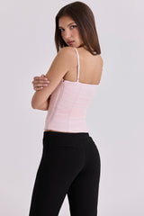 Lini Pink Mesh Corset Top