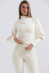 Adelita Cream Cashmere Blend Sweater
