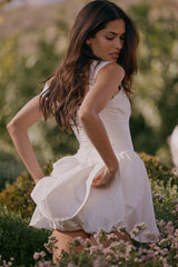 Ophelia White Cotton Mini Dress With Bloomers