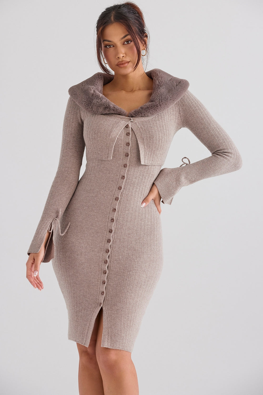 Dahlia Beige Cashmere Cardigan
