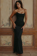Alicia Black Hand-Beaded Embellished Maxi Dress - Limited Edition