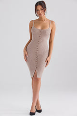 Teva Beige Cashmere Knit Midi Dress