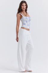 Cleo Ivory Linen Mix Trousers