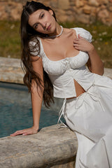 Kitty White Gathered Top