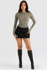 Nisha Black Sculpting Mini Skirt