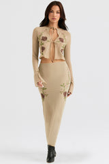 Lailah Artichoke Floral Maxi Skirt