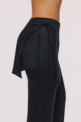 Leona Black Sateen Trousers with Over Skirt