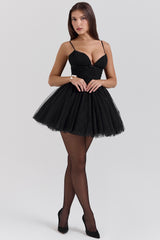 Princess Black Tulle Mini Dress