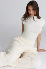 Caia Ivory Wool Boucle Knit Top