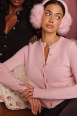 Emblem Pink Cashmere + Wool Cardigan