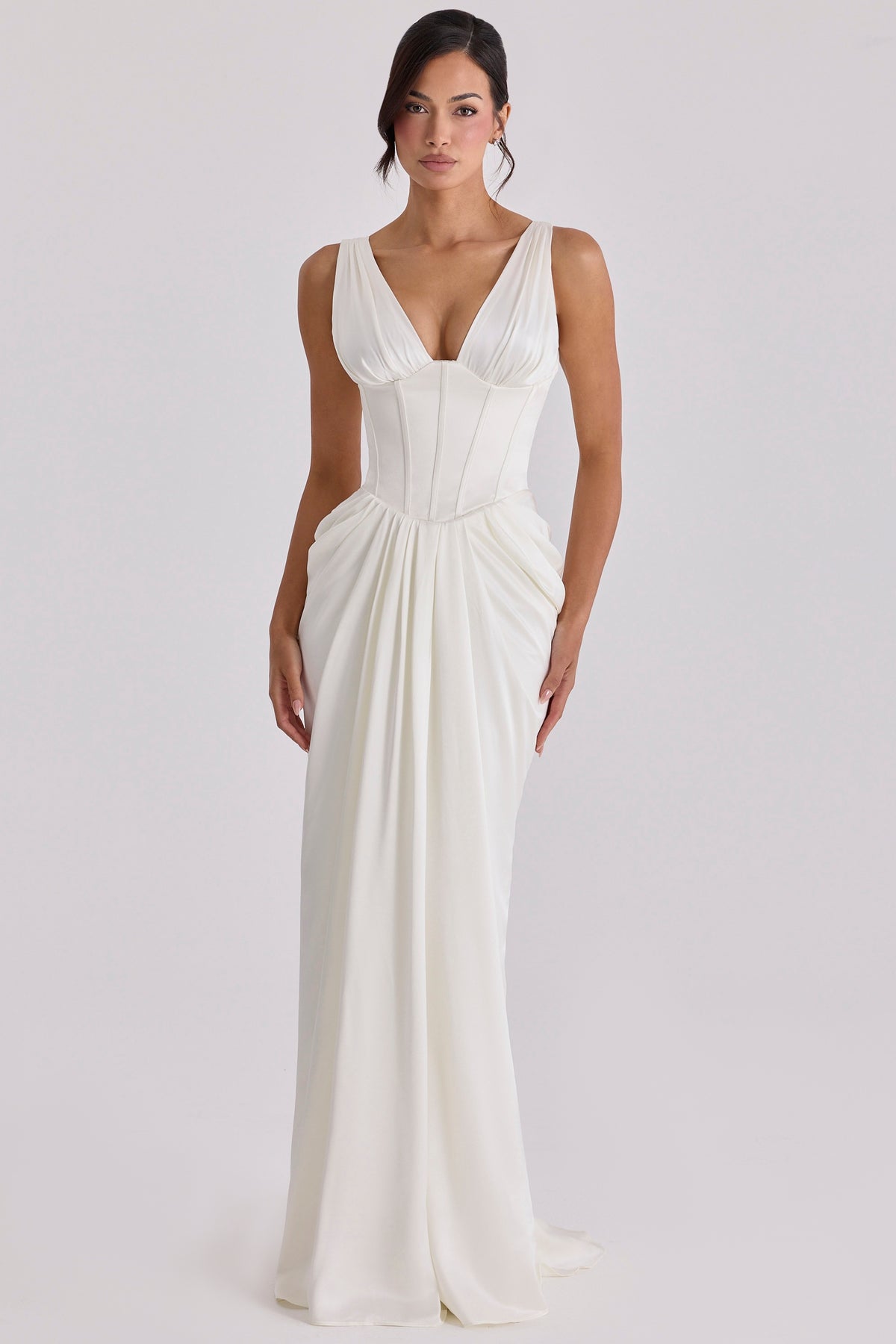 Arianna Ivory Satin Corset Bridal Gown