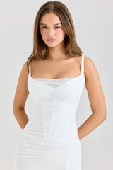 Lini White Mesh Maxi Dress