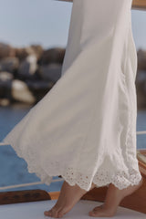 Isorella White Broderie Anglaise Cotton Maxi Skirt