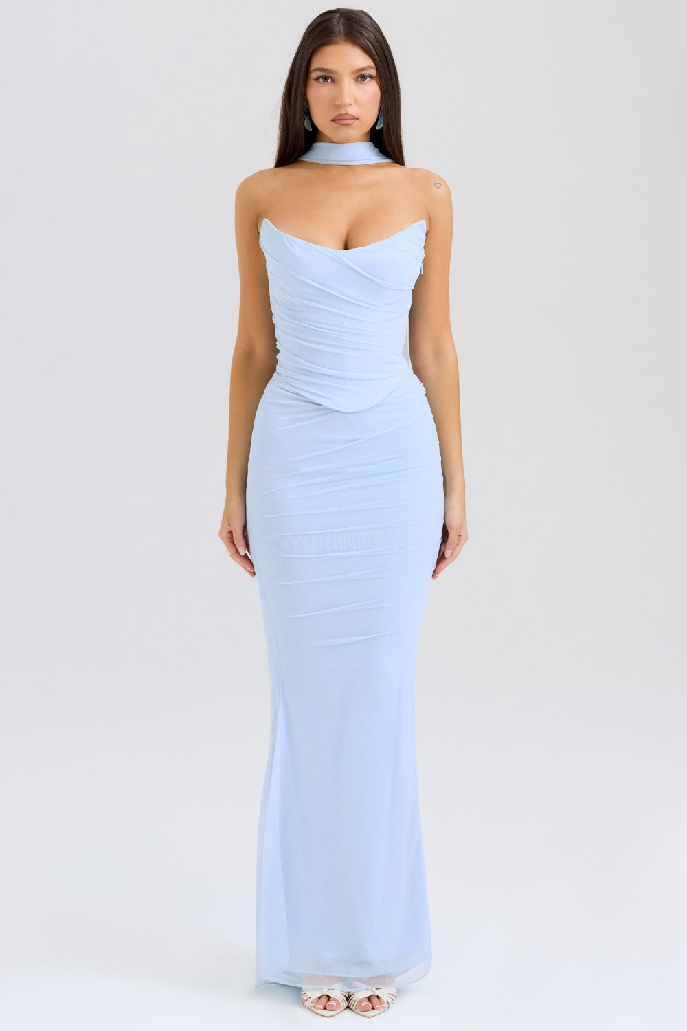 Cassidy Bluebell Fluted Hem Maxi Skirt