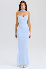Cassidy Bluebell Fluted Hem Maxi Skirt
