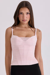 Lini Pink Mesh Corset Top