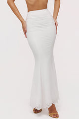 Isorella White Broderie Anglaise Cotton Maxi Skirt