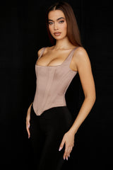 Rafa Stone Satin Longline Corset