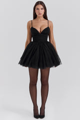 Princess Black Tulle Mini Dress