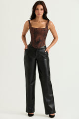 Rafa Antique Copper Satin Longline Corset
