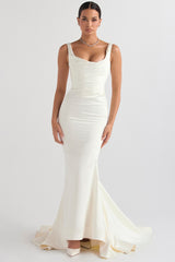 Emilie Off White Satin Mermaid Bridal Gown