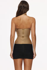 The Silhouette Gold Shimmer Halter Neck Bandage Top