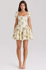 Rosie Lemon Rose Print Cotton Mini Dress