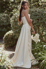 Sabrina Ivory Satin Strapless Bridal Gown