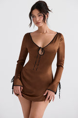 Sakina Copper Satin Mini Dress