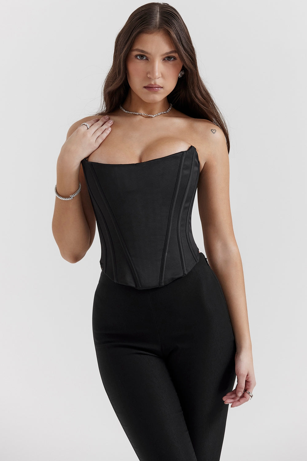 Genevieve Black Lace Back Corset