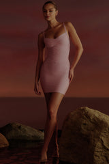 The Cinch Lychee V Waist Mini Bandage Dress