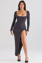 Tolani Charcoal Cashmere Knit Maxi Dress