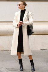 Remi Ivory Single Breasted Long Coat