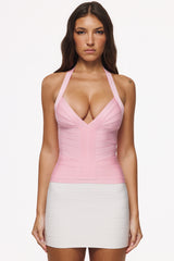 The Contour Lychee Sculpting Halter V Waist Bandage Top