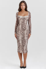 Seraphina Snake Print Corset Dress