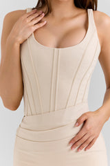 Samya Almond Corset Midi Dress