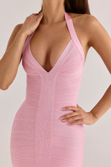 The Contour Lychee Sculpting Halter V Waist Mini Bandage Dress