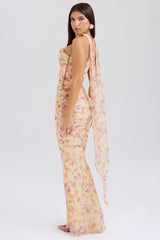 Cassidy Honeyflower Print Fluted Hem Maxi Skirt