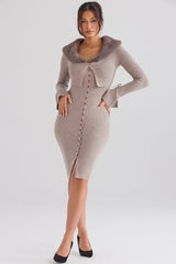 Dahlia Beige Cashmere Cardigan