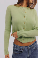 Signature Matcha Cashmere + Merino Wool Cardigan