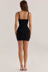 The Cinch Black V Waist Mini Bandage Dress