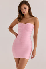 The Sweetheart  Lychee Strapless V Waist Bandage Mini Dress