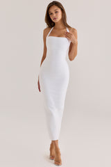 The Silhouette True White Halter Neck Bandage Maxi Dress