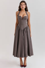 Coquette Smoke Halter Midi Dress