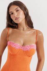 Aiza Flame Orange Maxi Dress