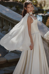 Eloise Ivory Pure Silk Shawl
