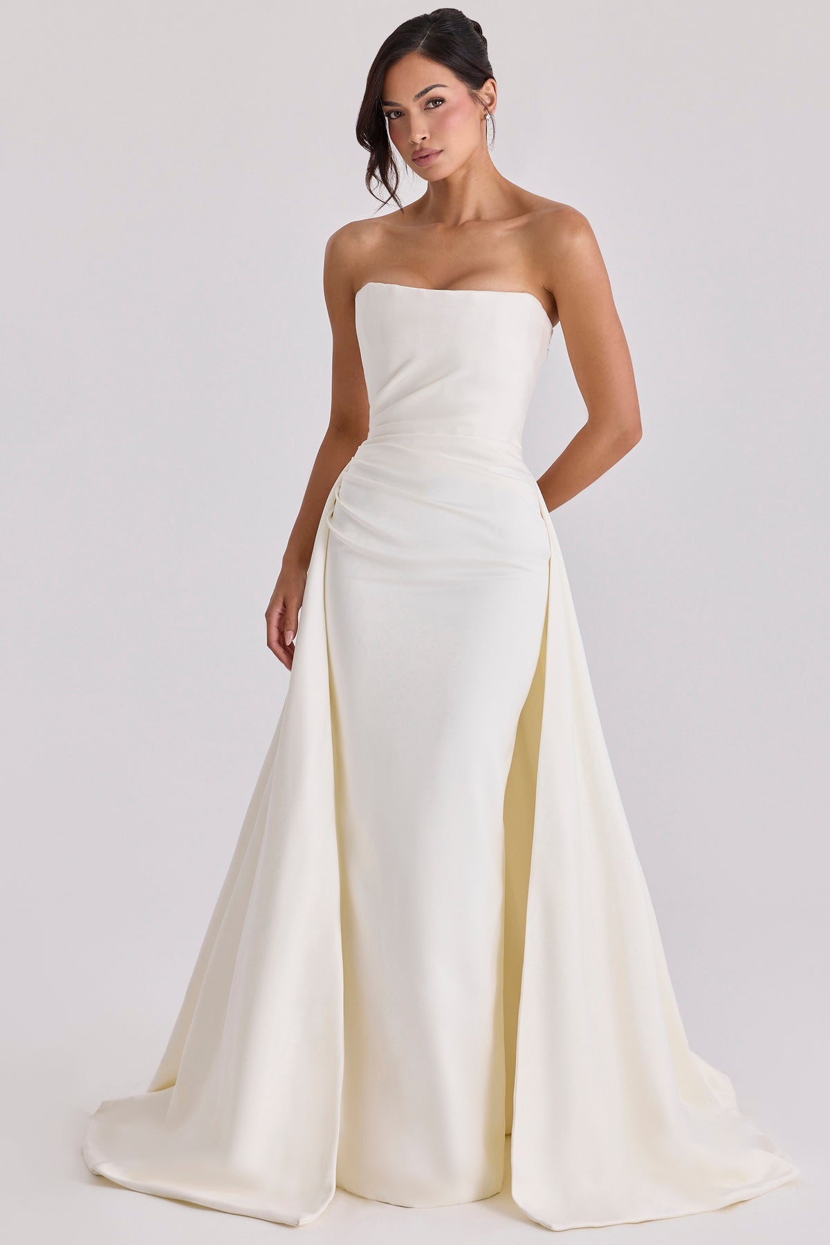 Sabrina Ivory Satin Strapless Bridal Gown