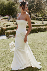 Camellia Ivory Strapless Satin Bridal Gown