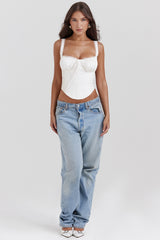 Gini White Lace Back Corset